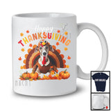 Happy Thanksgiving; Lovely Turkey Cosplay Whippet Owner Lover; Autumn Fall Leaves T-Shirt