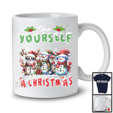 Have Yourself A Christmas, Cheerful X-mas Lights Snowman Snowing Around, Family Group T-Shirt