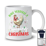 Have Yourself A Clucking Christmas; Wonderful Christmas Chicken Flower Farmer; Family T-Shirt