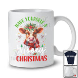 Have Yourself A Mooey Christmas; Wonderful Christmas Cow Flower Farmer; Family T-Shirt