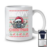 Heavy Christmas; Scary Christmas Santa Skull Rock Hand; X-mas Sweater Family Music Lover T-Shirt