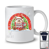 Hedge Nog; Lovely Christmas Santa Hedgehog In Eggnog Cup Rainbow; Snowing X-mas Group T-Shirt