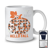 Hello Fall; Amazing Thanksgiving Halloween Dog Pumpkin Shape Plaid; Dog Owner Animal T-Shirt