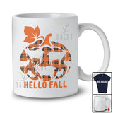 Hello Fall; Amazing Thanksgiving Halloween Goat Pumpkin Shape Plaid; Goat Owner Animal T-Shirt