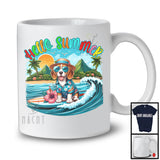 Hello Summer, Lovely Summer Vacation Beagle Surfing Lover, Surfer Puppy Owner Group T-Shirt