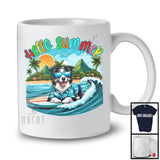 Hello Summer, Lovely Summer Vacation Border Collie Surfing Lover, Surfer Puppy Owner Group T-Shirt