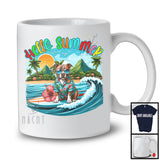 Hello Summer, Lovely Summer Vacation Pit Bull Surfing Lover, Surfer Puppy Owner Group T-Shirt