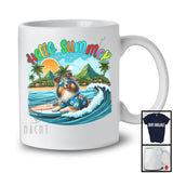 Hello Summer, Lovely Summer Vacation Sheltie Surfing Lover, Surfer Puppy Owner Group T-Shirt