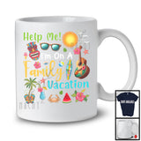 Help Me I'm On A Family Vacation; Humorous Summer Vacation Beach Guitar; Family Group T-Shirt