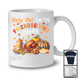 Help Me I'm On Friendsgiving Party; Joyful Thanksgiving Plaid Pumpkin Turkey; Autumn Family T-Shirt