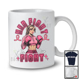 Her Fight Is Our Fight; Proud Breast Cancer Awareness Pink Ribbon Warrior; Girls Women Family T-Shirt