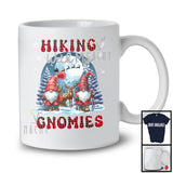 Hiking With My Gnomies; Fantastic Christmas Red Plaid Couple Gnomes; Family Group T-Shirt