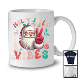 Holly Jolly Vibes; Joyful Christmas Santa Face; Matching X-mas Pajama Family Group T-Shirt