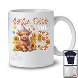 Holy Cow I'm 5; Adorable 5th Birthday Highland Cow With Sunflowers; Matching Family Group T-Shirt