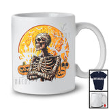 Horror Mummy Costume, Scary Halloween Moon Skeleton Lover, Carved Pumpkins Family Group T-Shirt