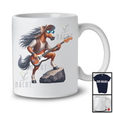 Horse Playing Guitar Rock; Joyful Music Bass Guitar Guitarist; Farmer Farm Lover T-Shirt