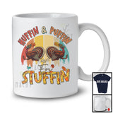 Huffin And Puffin For Stuffin, Joyful Thanksgiving Running Turkeys Pilgrim, Vintage Retro Family T-Shirt