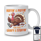 Huffin' And Puffin' Gravy Stuffin; Awesome Thanksgiving Running Turkey Lover; Runner Group T-Shirt