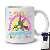 Hummingbird Squad, Adorable Flowers Rainbow Animal Lover, Floral Matching Women Girls Group T-Shirt