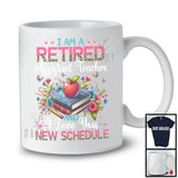 I Am A Retired Assistant Teacher New Schedule, Floral Leopard Flowers Assistant Teacher, Retirement T-Shirt