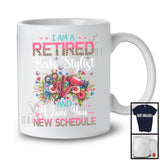 I Am A Retired Hair Stylist New Schedule, Floral Leopard Flowers Hair Stylist, Retirement Group T-Shirt
