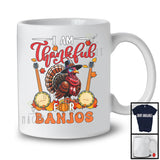 I Am Thankful For Banjos; Joyful Thanksgiving Turkey Banjo Player; Musical Instruments T-Shirt