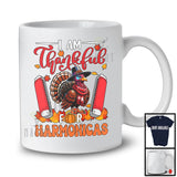 I Am Thankful For Harmonicas; Joyful Thanksgiving Turkey Harmonica Player; Musical Instruments T-Shirt