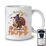 I Am Thankful For Harps; Humorous Thanksgiving Turkey Playing Musical Instruments T-Shirt