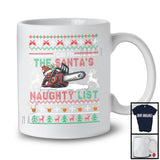 I Can Fix The Santa's Naughty List; Lovely Christmas Sweater Santa Chainsaw; Snow Family T-Shirt