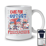 I Care For The Cutest Firecracker, Adorable 4th Of July Patriotic Three Gnomes, NP Nurse Group T-Shirt