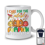 I Care For The Cutest Pumpkin In The Patch; Colorful Thanksgiving Pumpkins Nurse Group T-Shirt