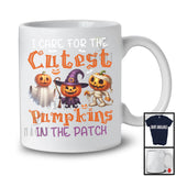 I Care For The Cutest Pumpkins In The Patch, Lovely Halloween Three Pumpkins, Nurse Group T-Shirt