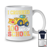 I Crushed 100 Days Of School; Amusing 100th Day Of School Excavator; Students Teacher T-Shirt