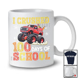 I Crushed 100 Days Of School; Amusing 100th Day Of School Monster Truck; Students Teacher T-Shirt