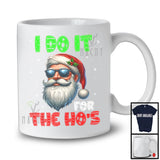 I Do It For The Ho's; Amazing Christmas Santa Face Snowing Around; X-mas Family Group T-Shirt