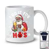 I Do It For The Ho's; Wonderful Christmas Afro Santa Drinking Beer Drunker; African Family T-Shirt