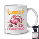 I Don't See Any Turkey I'm A Flamingo, Lovely Thanksgiving Pink Painting Turkey, Plaid Pumpkin T-Shirt