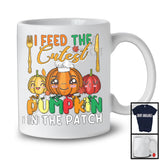 I Feed For The Cutest Pumpkin In The Patch; Colorful Thanksgiving Pumpkins Lunch Lady Group T-Shirt