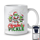 I Found The Pickle Christmas; Adorable X-mas Plaid Three Pickles Santa; Couple Snowing T-Shirt