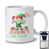 I Just Like To Cook Cooking's My Favorite, Adorable Christmas Elf Lunch Lady, Snow Family Group T-Shirt