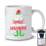 I Just Like To Smile Smiling's My Favorite; Humorous Christmas Elf Costume; Family X-mas T-Shirt