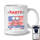 I Just Want To Party Like It's 1776, Proud 4th Of July Wine, American Flag Drinking Patriotic T-Shirt