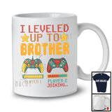 I Leveled Up To Brother, Amazing Father's Day Gamer, Vintage Pregnancy Announcement Family T-Shirt