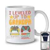I Leveled Up To Grandpa, Amazing Father's Day Gamer, Vintage Pregnancy Announcement Family T-Shirt