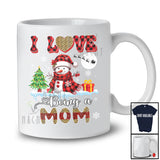 I Love Being A Mom; Wonderful Christmas Leopard Red Plaid Snowman; X-mas Family Group T-Shirt