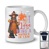 I Love Being A Mother in law, Horror Halloween Family Witch With Pumpkin Face, Candy Cat Lover T-Shirt