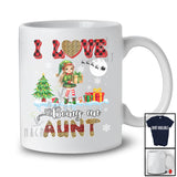 I Love Being An Aunt; Wonderful Christmas Leopard Red Plaid Elf; X-mas Family Group T-Shirt