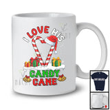 I Love His Candy Cane; Sarcastic Christmas Adult Santa Candy Cane; X-mas Couple Snowing T-Shirt