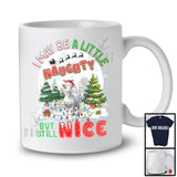 I May Be A Little Naughty But Still Nice; Humorous Christmas Goat Santa; X-mas Moon T-Shirt