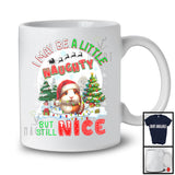 I May Be A Little Naughty But Still Nice; Humorous Christmas Guinea Pig Santa; X-mas Moon T-Shirt